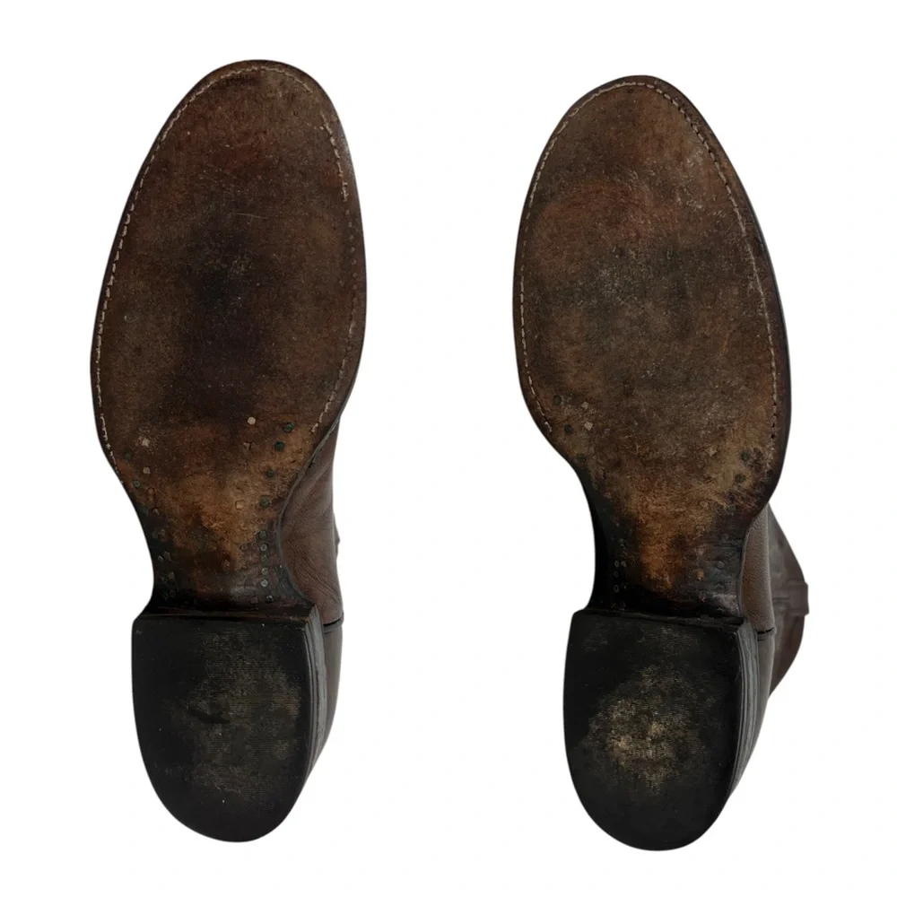 Larry Mahan Brown Cowboy Western Boots 465 Mens 6.5 D Leather Vintage Outdoors